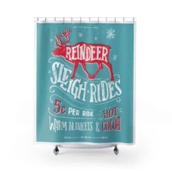 Reindeer Christmas Holiday - Shower Curtain - Bluefink