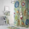 Retro Mid Century Modern Christmas Shower Curtain - Bluefink