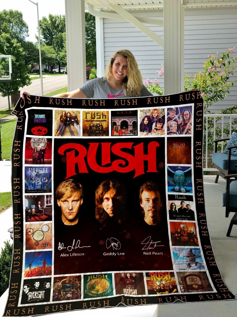 Rush Quilt Bedding Set Blanket Gifts For Fans Birthday Christmas Bedroom Decor, Gifts For Family - Bluefink 3 Rush Quilt Bedding Set Blanket Gifts For Fans Birthday Christmas Bedroom Decor, Gifts For Family - Bluefink