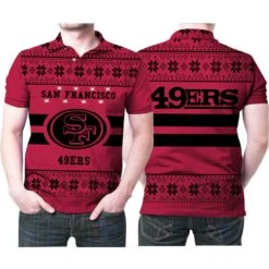 San Francisco 49Ers Light Up Ugly Christmas Pattern 3D Printed Gift For San Francisco 49Ers Fan Polo Shirt - Bluefink