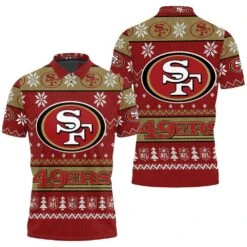 San Francisco 49Ers Nfl Ugly Christmas 3D Polo Shirt - Bluefink