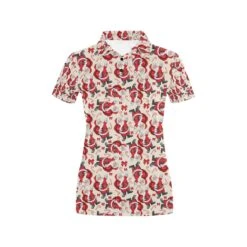 Santa Christmas Themed Print Design Women's Polo Shirt 3D Polo Shirt A2 - Bluefink