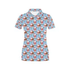 Santa Christmas Themed Print Design Women's Polo Shirt 3D Polo Shirt A3 - Bluefink