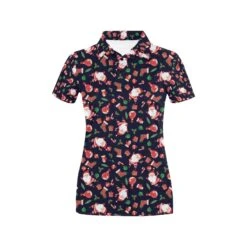 Santa Christmas Themed Print Design Women's Polo Shirt 3D Polo Shirt A5 - Bluefink