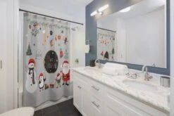 CozyHomeStore -CozyHomeStore Santa Claus Merry Christmas Holiday Shower Curtain House Warming Gift 1