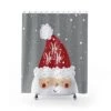 Santa Claus Shower Curtain Merry Christmas Holiday - Bluefink -CozyHomeStore Santa Claus Shower Curtain Merry Christmas Holiday 0