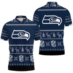 Seattle Seahawks Nfl Christmas 3D Polo Shirt - Bluefink