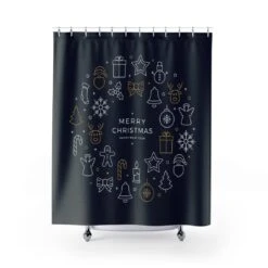 Shower Curtain Merry Christmas And Happy New Year Holiday - Bluefink