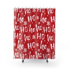 Shower Curtain Merry Christmas Holiday Ho Ho - Bluefink