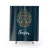 Shower Curtain Merry Christmas Ornament Holiday - Bluefink -CozyHomeStore Shower Curtain Merry Christmas Ornament Holiday 0