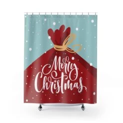 Shower Curtain Merry Christmas Santa Claus - Bluefink