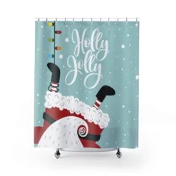 Shower Curtain Santa Claus Merry Christmas Funny - Bluefink