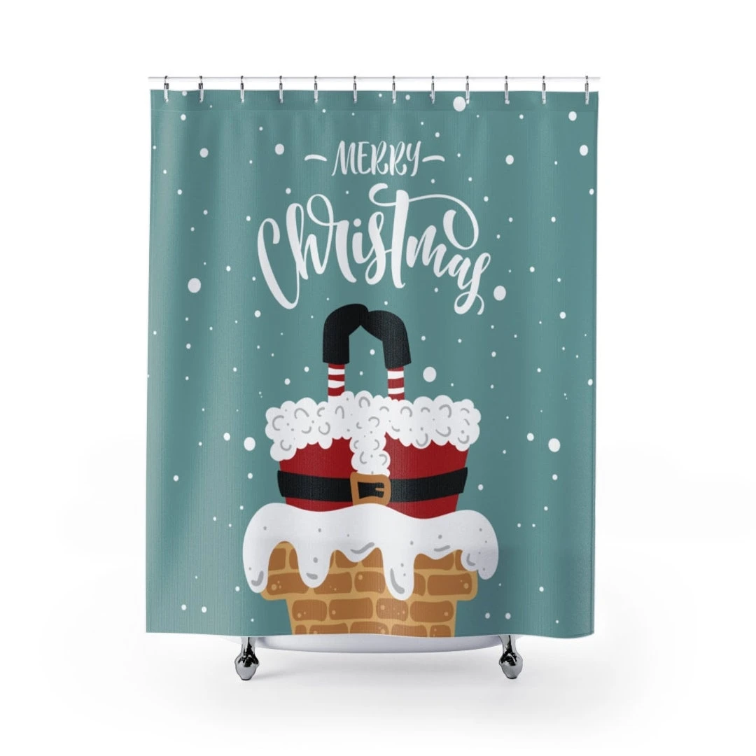 Shower Curtain Santa Claus Merry Christmas Funny Gift - Bluefink 3 Shower Curtain Santa Claus Merry Christmas Funny Gift - Bluefink