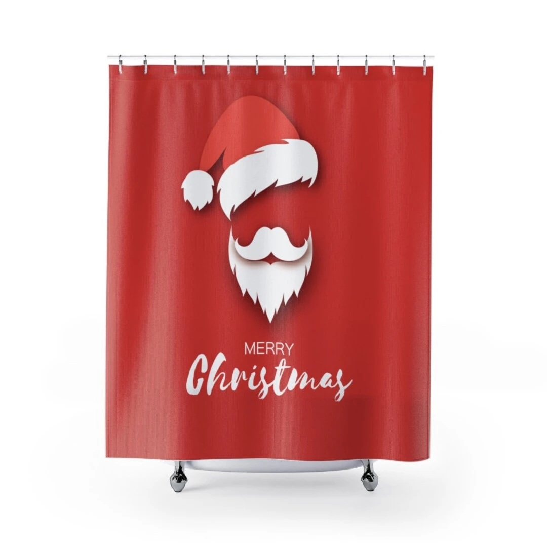 Shower Curtain Santa Claus Merry Christmas Holiday - Bluefink 3 Shower Curtain Santa Claus Merry Christmas Holiday - Bluefink