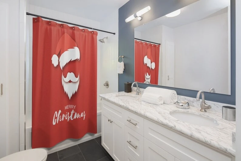 Shower Curtain Santa Claus Merry Christmas Holiday - Bluefink 4 Shower Curtain Santa Claus Merry Christmas Holiday - Bluefink - Image 2