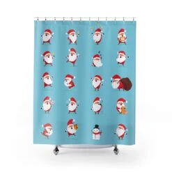 Shower Curtain Santa Merry Christmas Holiday - Bluefink