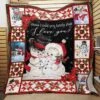 Snowman Christmas Have I Told You Lately That I Love You Quilt Bedding Set Blanket - Bluefink